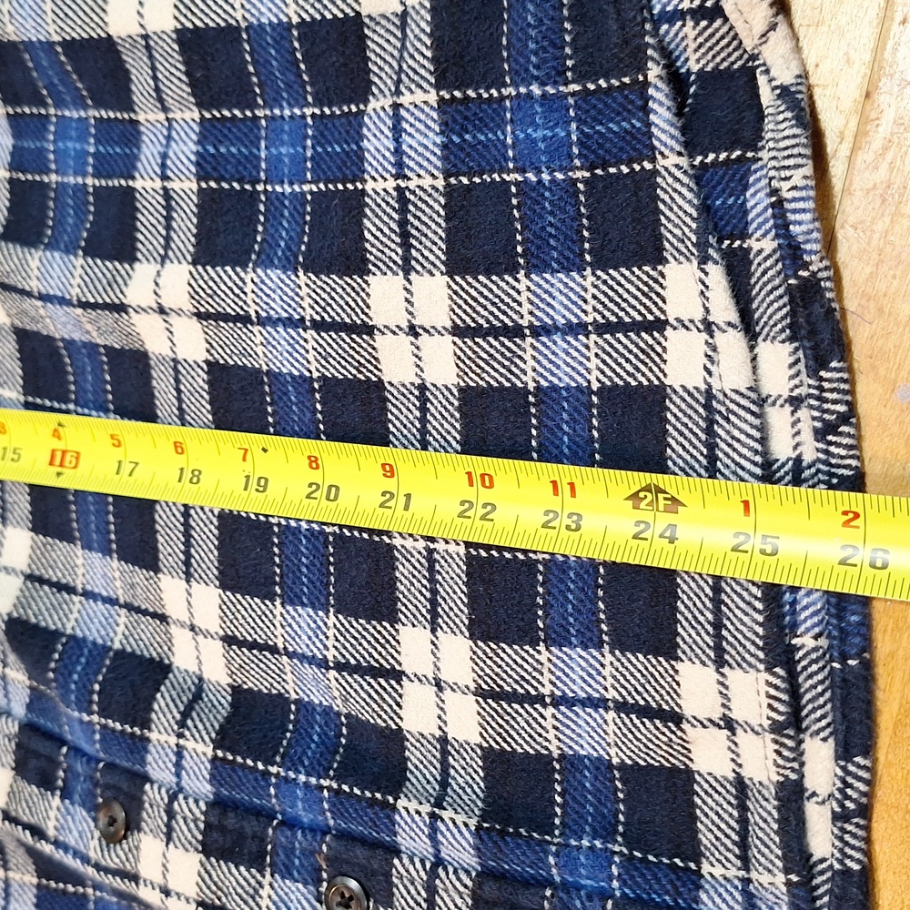 Vintage Orvis Blue White Plaid Shacket‎ Shirt Thick Flannel Large Fishing Jacket - Picture 5 of 9